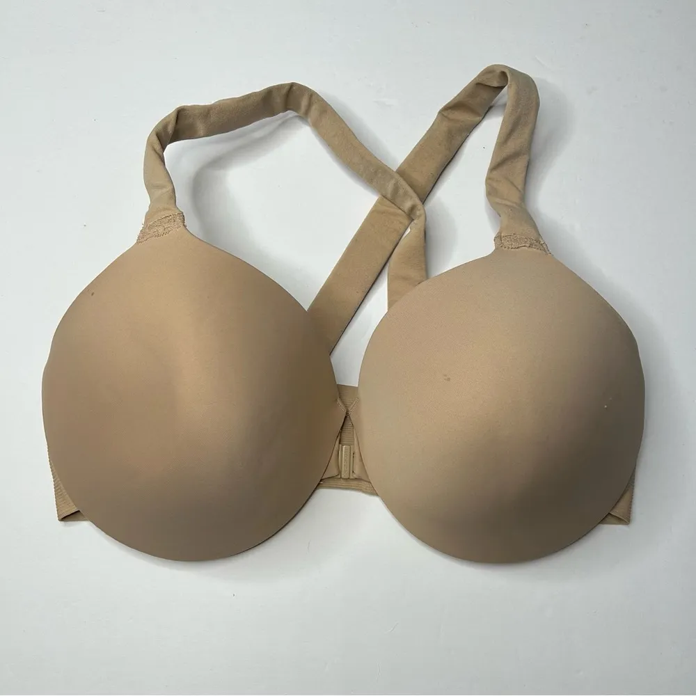 SPANX Tan Full Coverage Bra 36DD Molded Cups and Racerback Design - Image 2