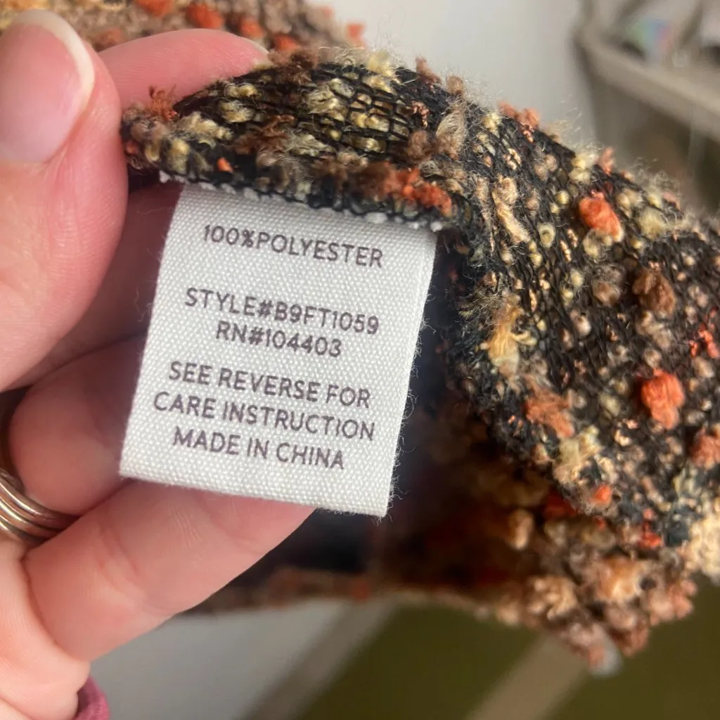 Blu Pepper Size Xl Nubby Surplice Twist Sweater Brown Chunky Knit Fall Cozy Boho - Image 6