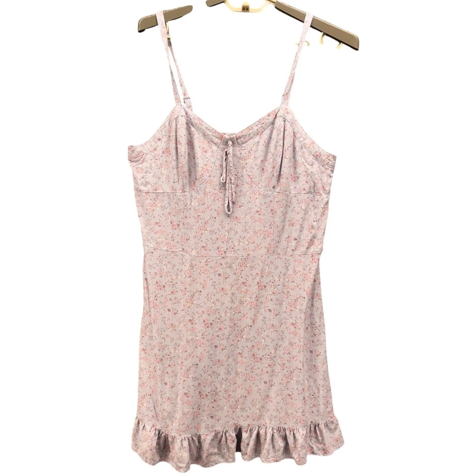 90s‎ Mini Babydoll Floral Dress Light Blue XL - Image 2