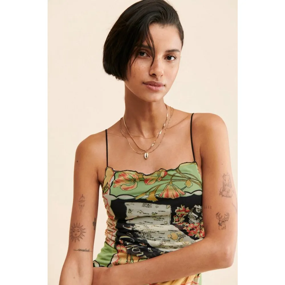 Urban Outfitters Map Print Cowl Neck Slip Midi Dress California Theme M - Image 4