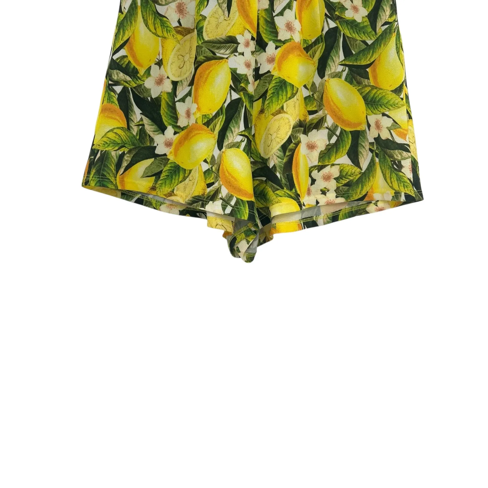 Show Me Your Mumu Martine‎ Shorts Citrus Lemon Print Yellow Size Small - Image 4
