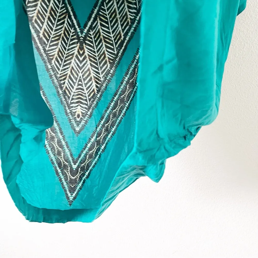 Vix Paula Hermanny Oversized V-Neck Swim Cover Up in Teal - Image 5
