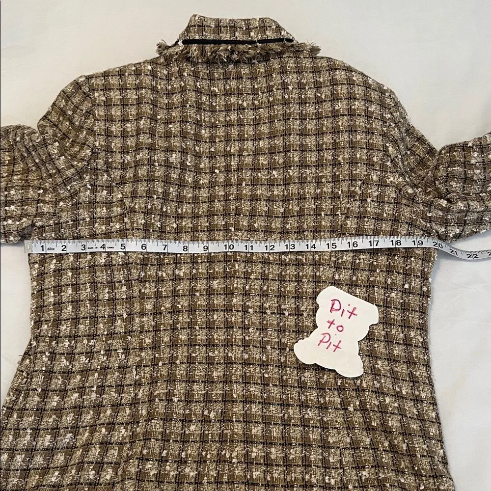 Draper's & Damon's sz10 brown tan cream tweed  blazer jacket with black trim EUC - Image 10