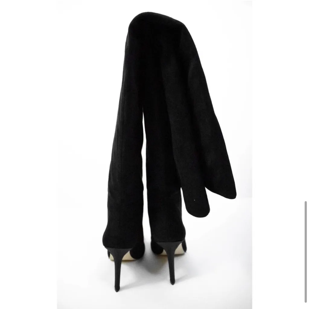 GOOD AMERICAN Suede Super Tall Stiletto Heeled Boots NEW NWOB - Image 8