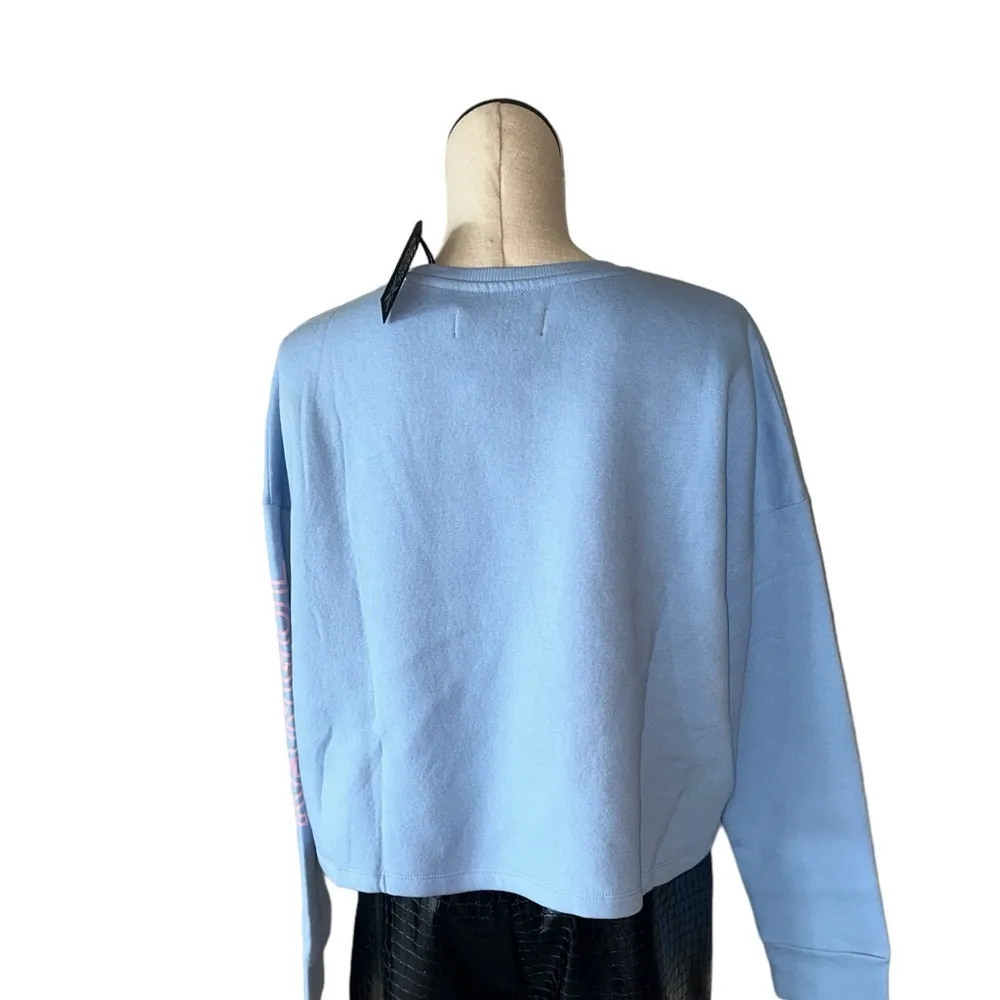 NWT KANGOL BORN BRITISH Light Blue Sweatshirt Kangaroos Patch Size XXL - Image 6