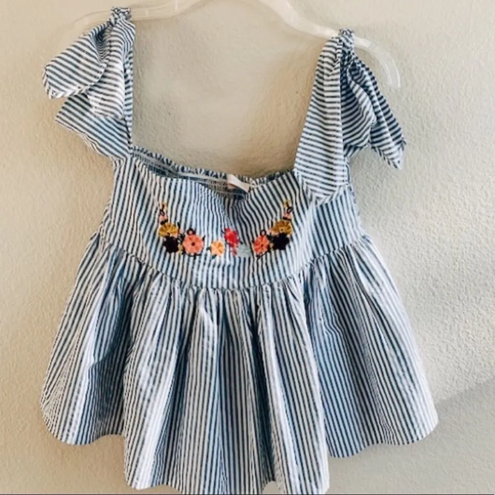 ✨TRAFALUC OFF SHOULDER STRIPED EMBROIDERY TOP✨ - Image 7