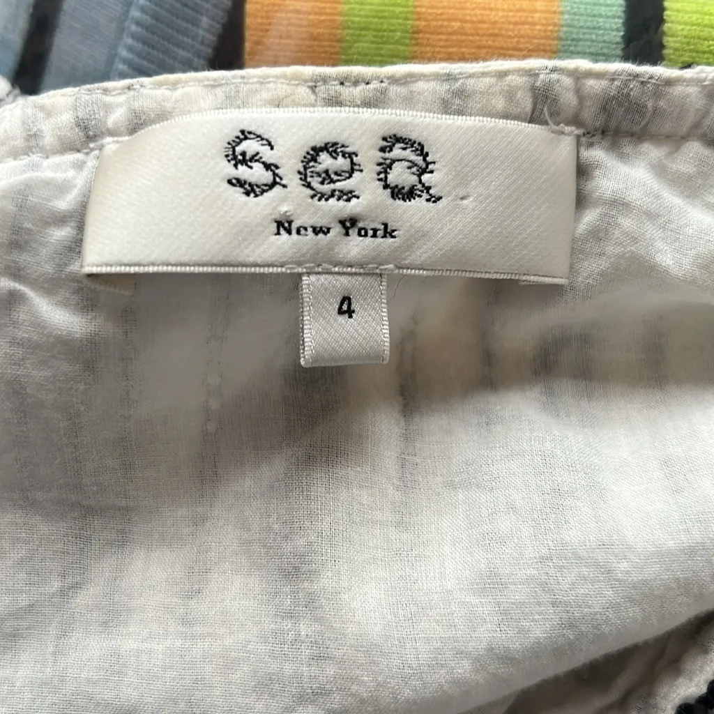 SEA New York Louisa Embroidered Top Size 4 Tassels - Image 7