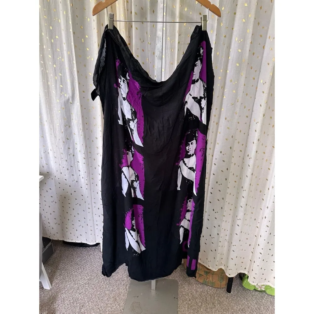 Casual Movement Hawaiian Queen Lili'uokalani Long Pareu Sarong Cover Up One Size Black Size undefined - Image 3