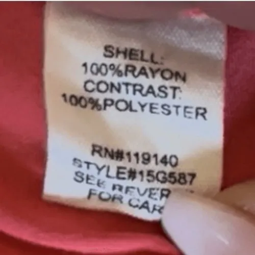 DOUBLE ZERO Coral Lace Sleeve Button Back Blouse Women's Size M - Image 6