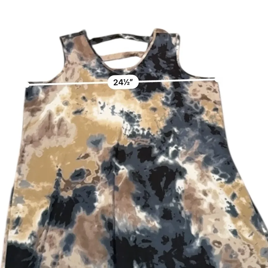 Nina Leonard Sleeveless Tie Dye Maxi Dress Size 2X Multicolor Strappy Back - Image 5