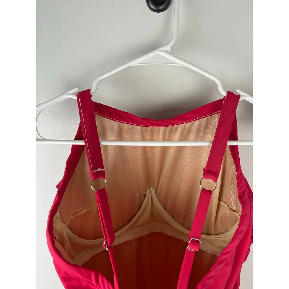 Miraclesuit Tiered Layered Slimming Shaping One Piece Swimsuit Underwire 14 - Image 3