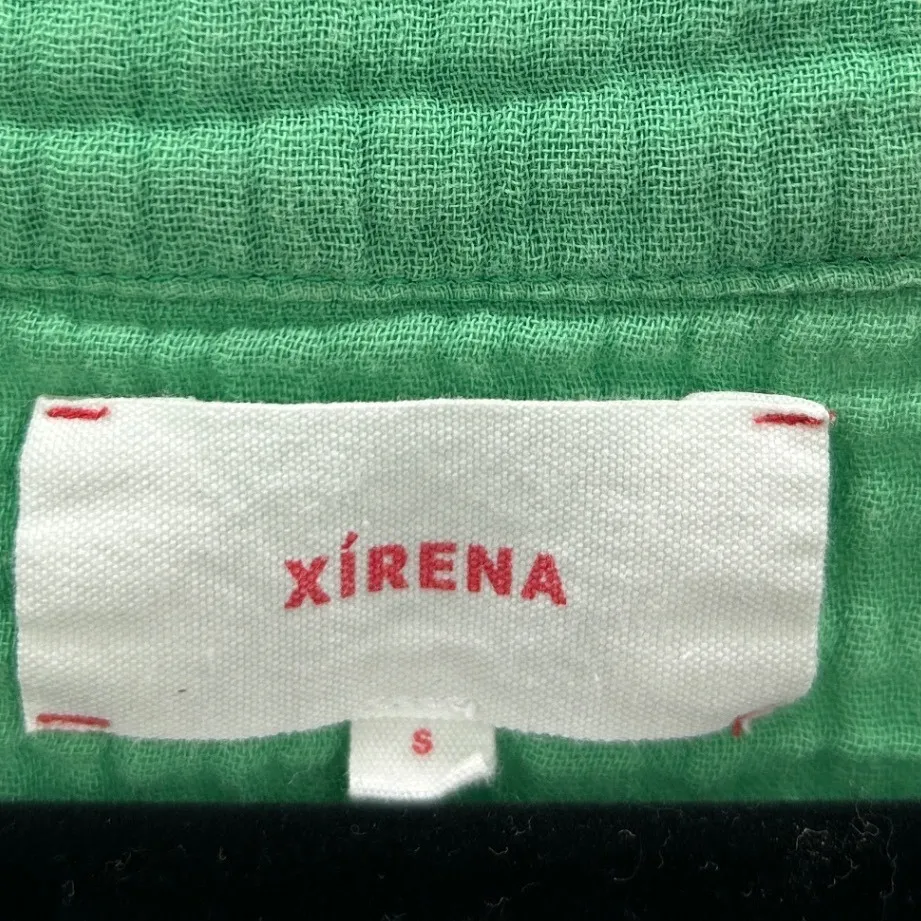 Xirena Avery Green Gauze Cotton V Neck Short Sleeve Casual Top Womens Size Small - Image 4