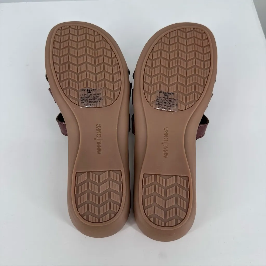 Minnetonka Sunny Leather Flip Flop Thong Sandals in Dark Brown size 9N NIB - Image 9