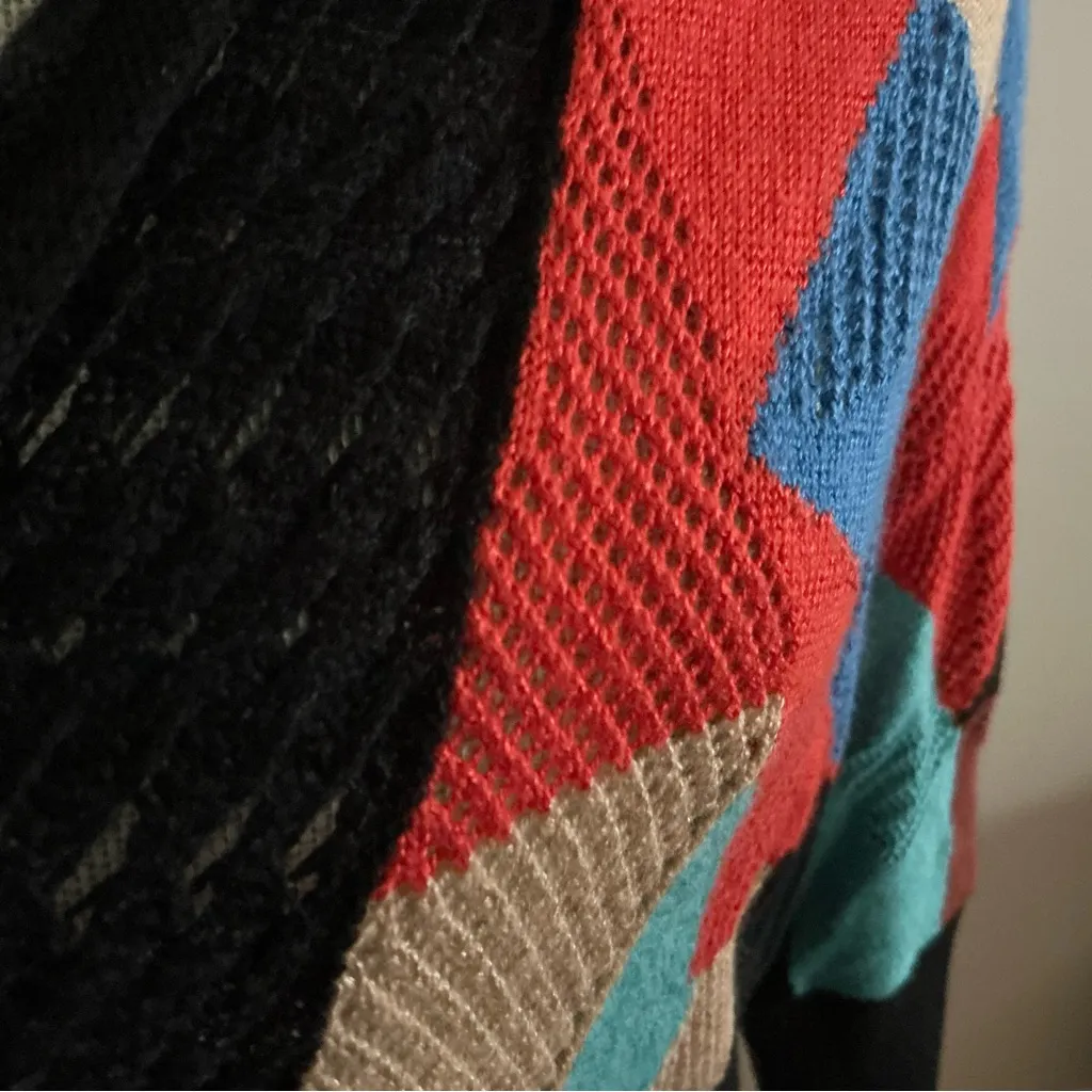 Nic+ Zoe women’s ribbed crochet cardigan sweater bright multicolored medium - Image 8