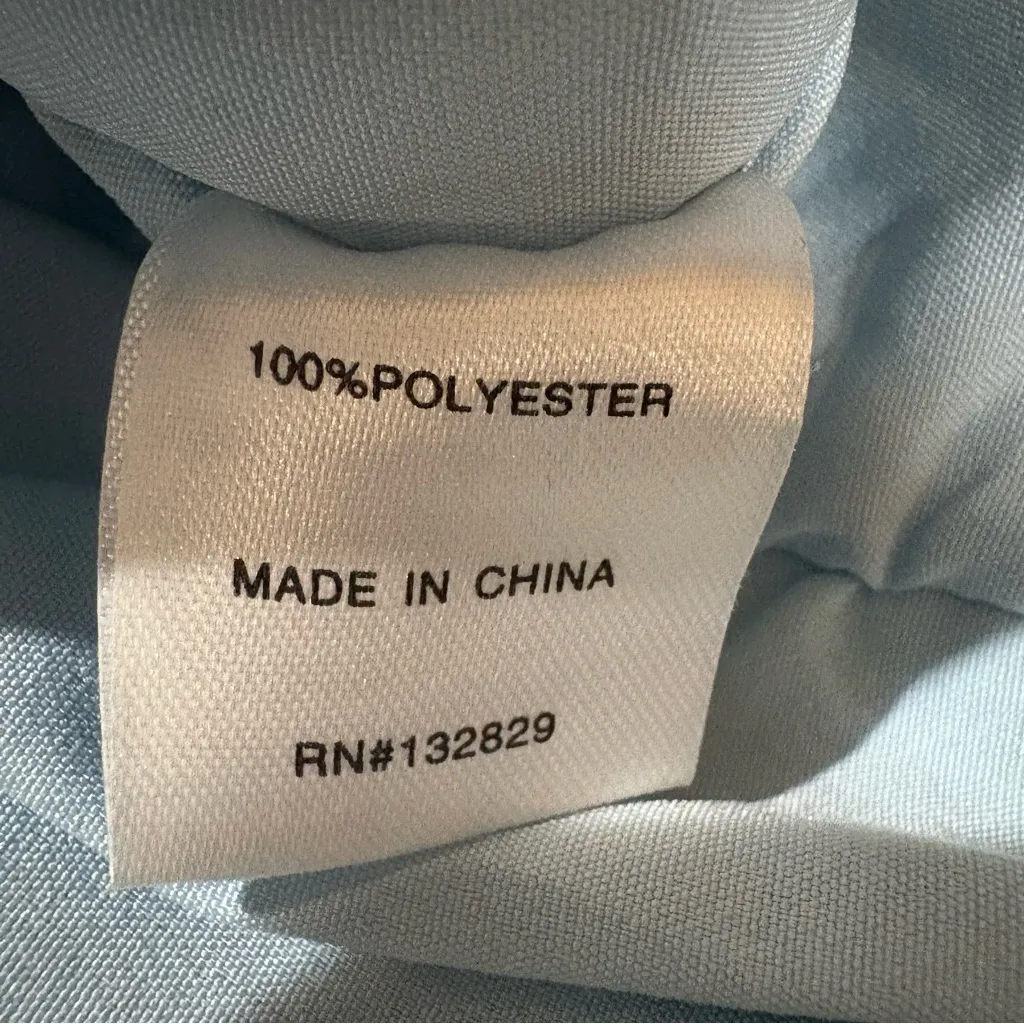 Revolve Super Down Dina Mini Dress Sz S Light Blue Gold Star Ruching @ Waist - Image 12