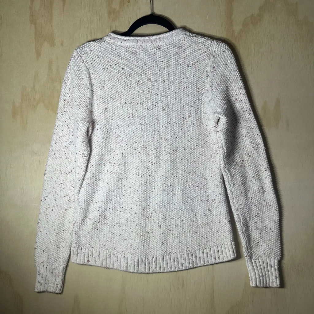 LL Bean Women’s Crewneck Pullover Sweater Henley Size Small White - Image 8