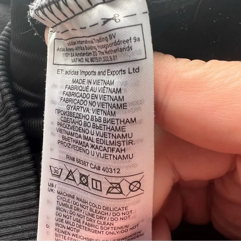 Adidas hoodie, women’s medium, three stripe, logo, pull over some pilling - Image 3