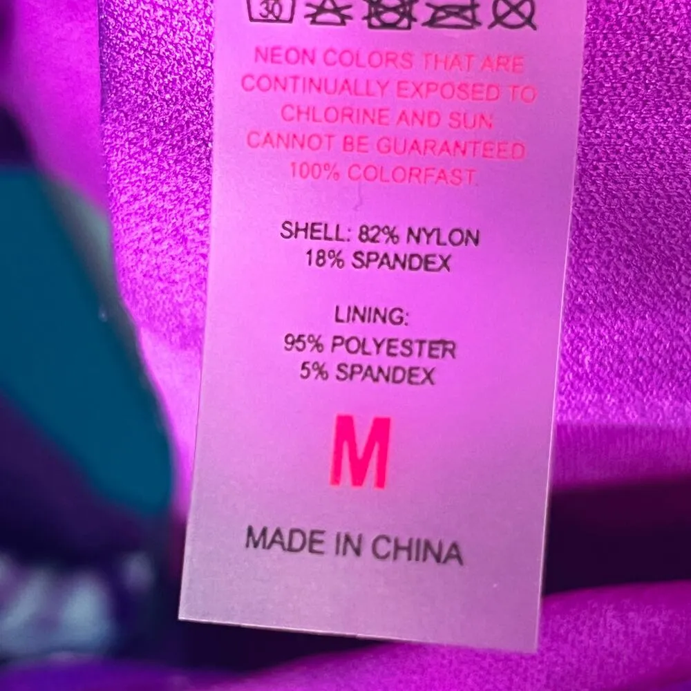 Swimsuit Racerback Tank Top Sports Bra Purple New M Size M - Image 5