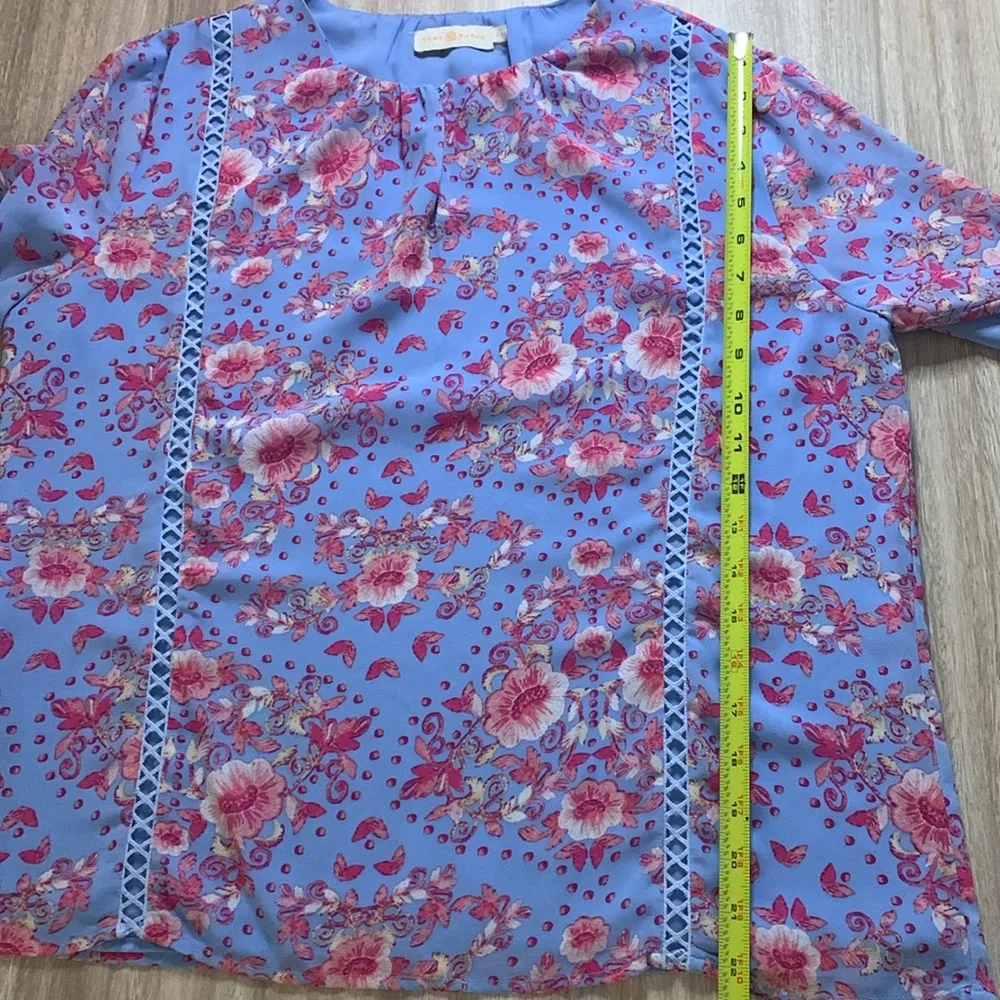 Tory Burch Long Sleeve Floral Blouse Size 0 - Image 8
