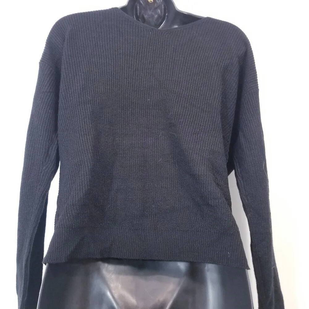 Nasty Gal Collection Knit Deep V-Neck Twisted Pullover Sweater - Image 3