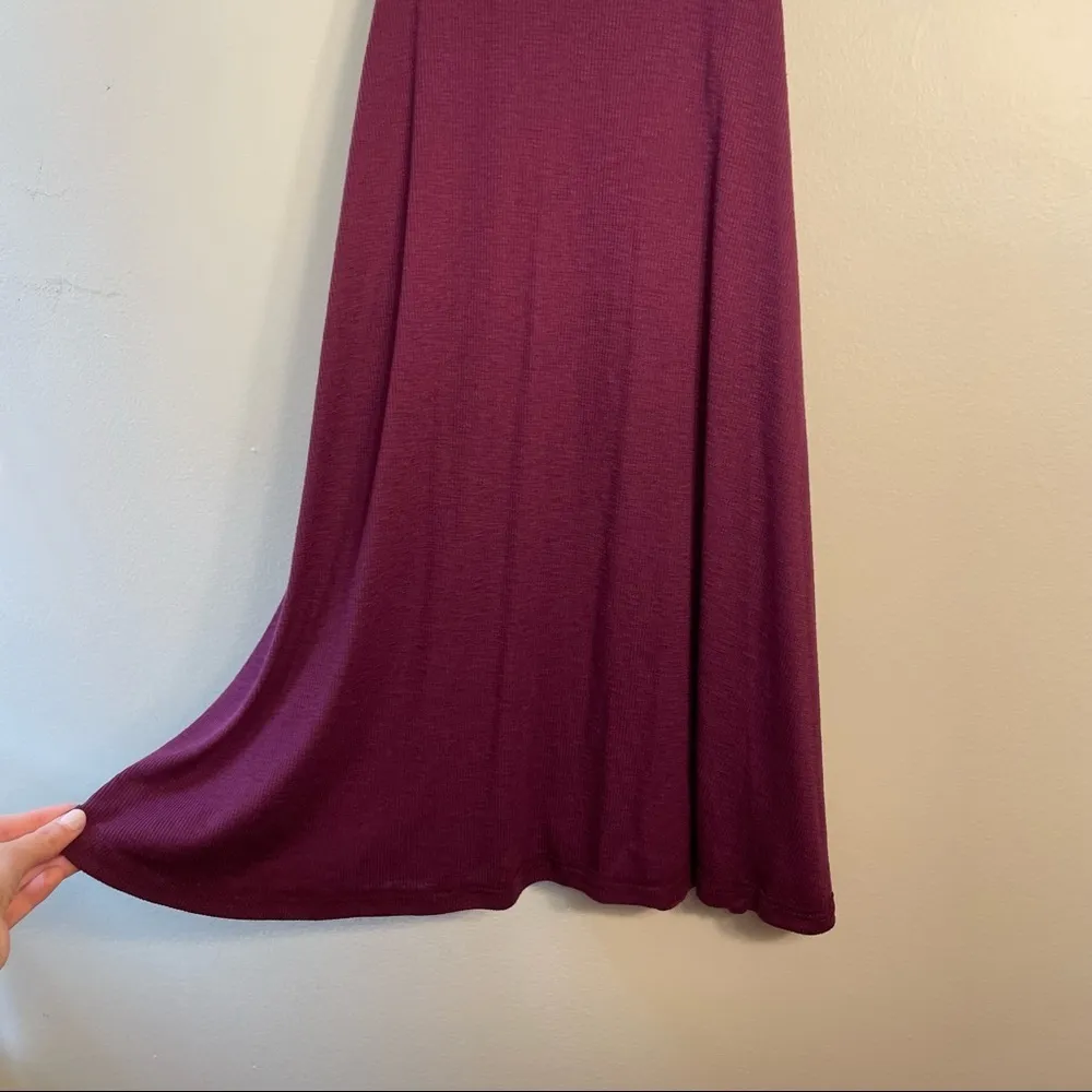 Free People Purple Ribbed Knit Minidress Sleeveless Summer Dress - Image 3