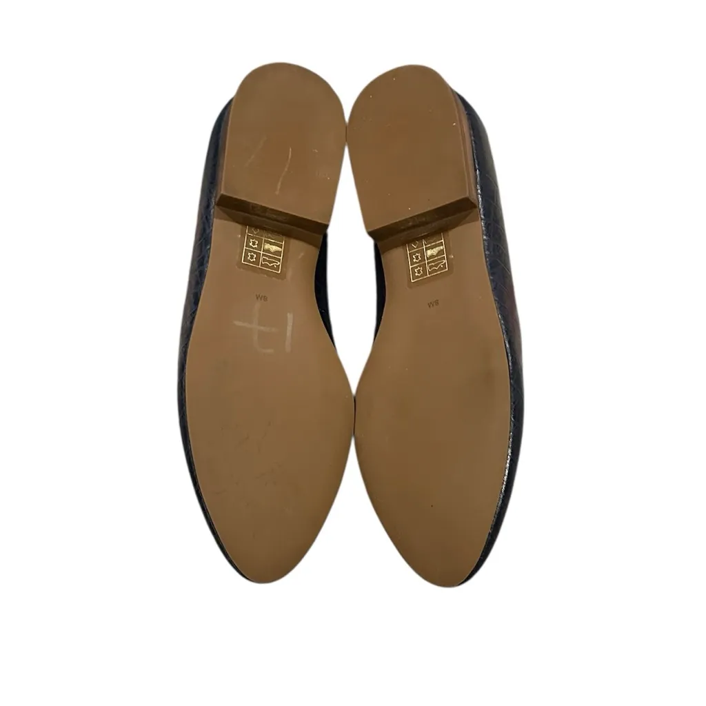 Jack Rogers Audrey Croc Embossed Casual Midnight Navy Blue Loafers Shoes - Image 5