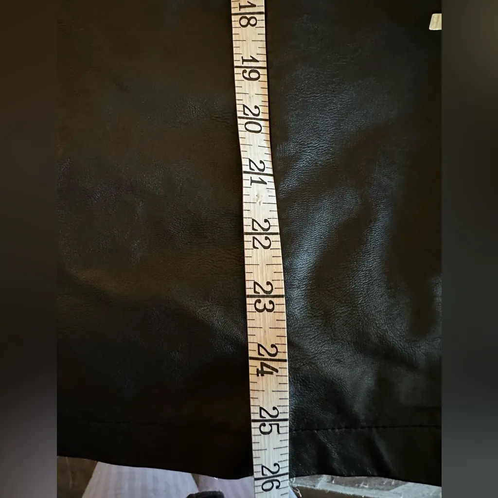 Wild Fable Dress Small Faux Leather Black Short Body Con Spaghetti Strap - Image 9