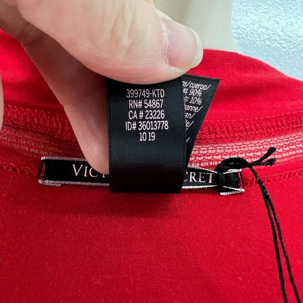 Victoria's Secret Red Hot Robe Lace Accents Womens XS/S - Image 10