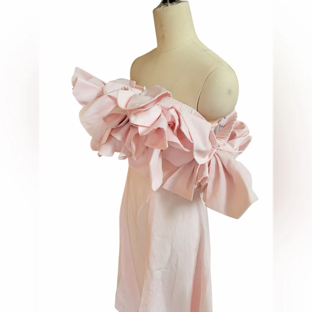 Aje Etta Pink Linen Midi Dress size 2 - Image 2