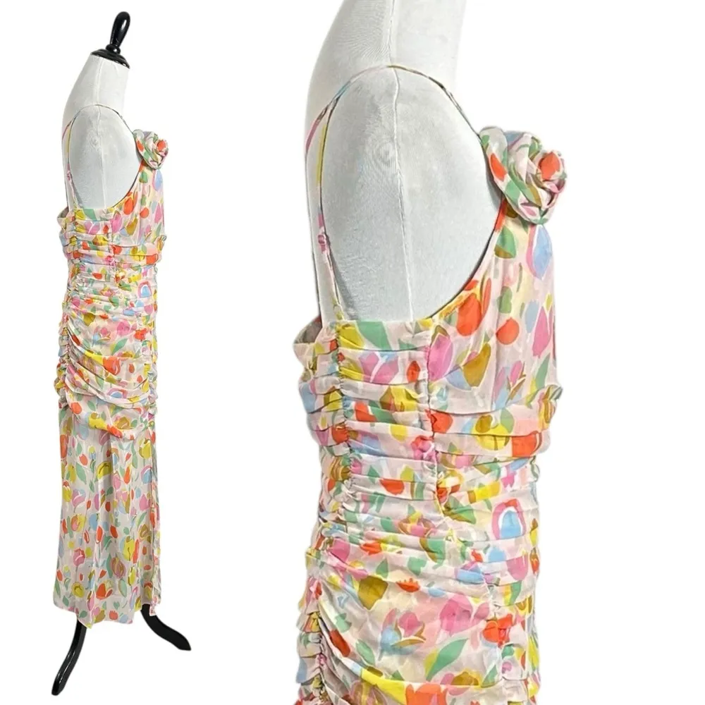 For Love & Lemons Desmona Floral Midi Dress Size Medium NWT Dainty Coquette - Image 12