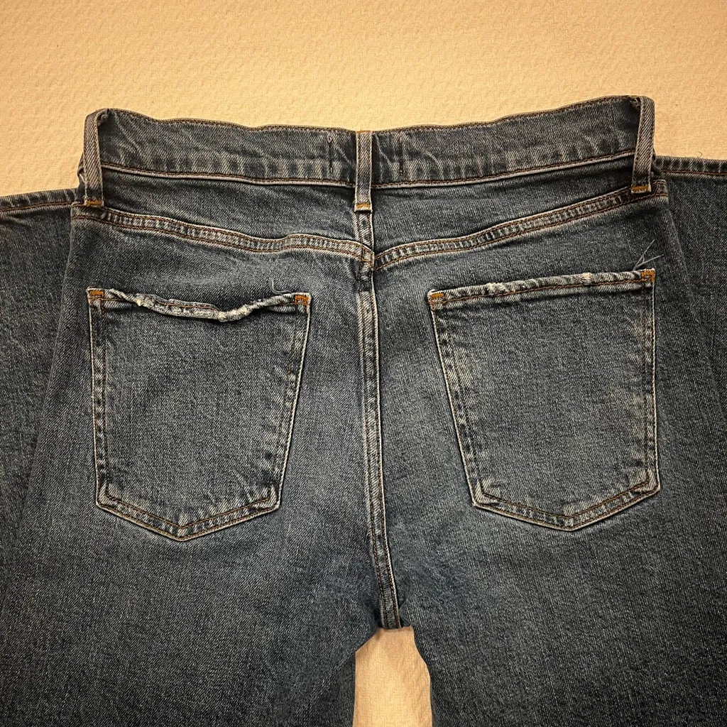 AGOLDE Toni Mid-rise Straight Leg Classic Blue Denim Jeans Size 27 - Image 6