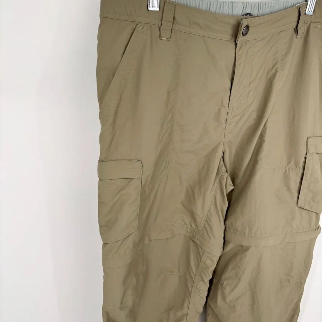REI Convertible Hiking Pants Zip Off Size 14 Petite Khaki Tan - Image 4