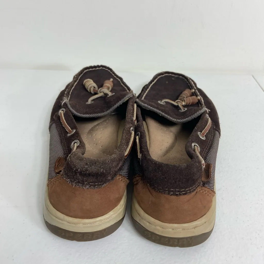 Sperry’s women’s brown top-sider songfish suede boat loafers‎ leather shoes 5.5 - Image 3