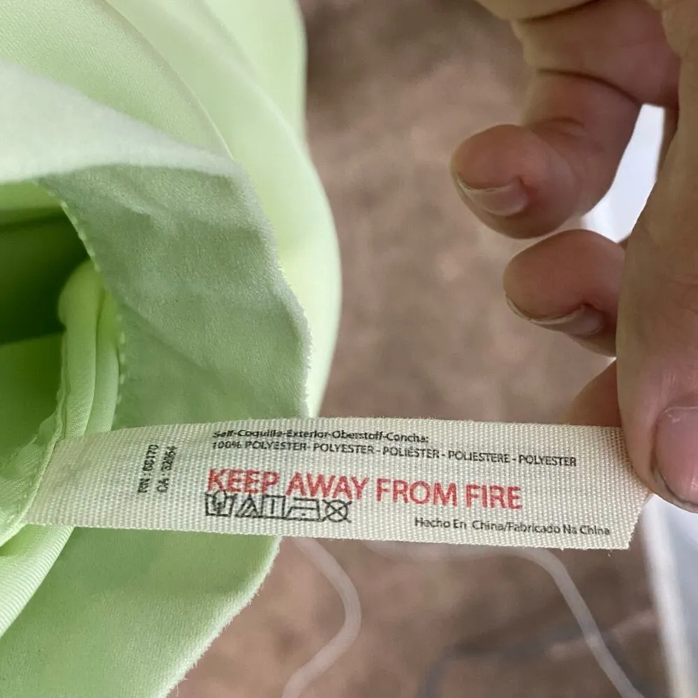 Intimately Free People Lime Green Satin Midi Skirt Sz L - Image 7