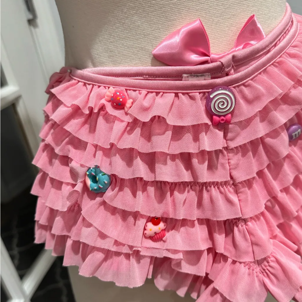 Velvet Kitten Pink Ruffled Lingerie Bloomer Boyshort with Candy Embellishments Size S/M - Image 2