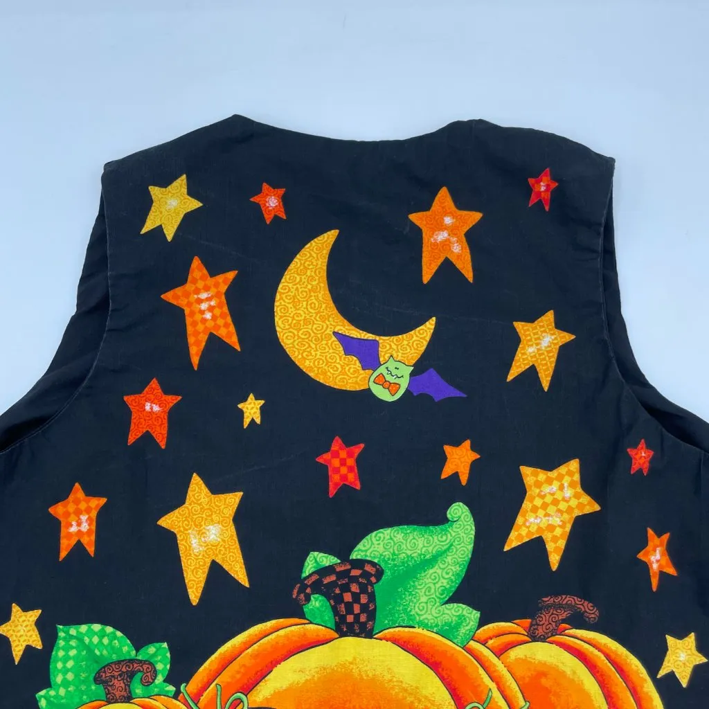 Halloween Vest Pumpkins Ghost Bat Funny Silly Party Teacher Handmade Women Black - Image 5