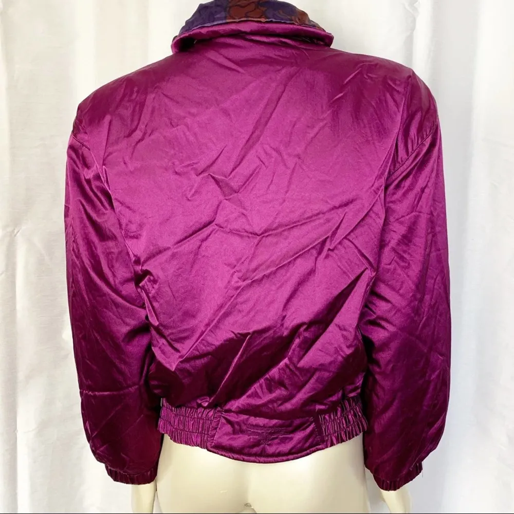 Obermeyer Stardust Ski Jacket size 10 Purple Satin Retro Apres Ski Vintage - Image 5