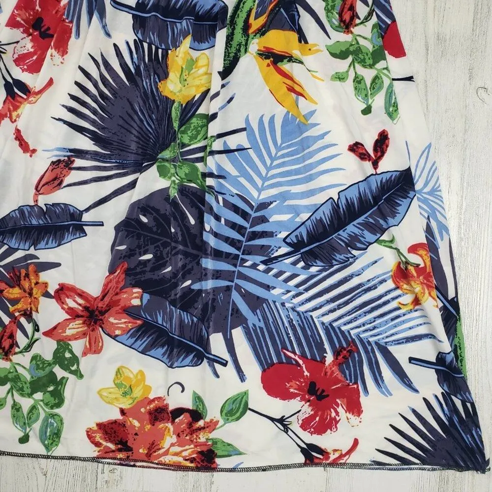 NWT Ace Fashions White Tropical Smocked Sundress Women’s Size Large - Image 6