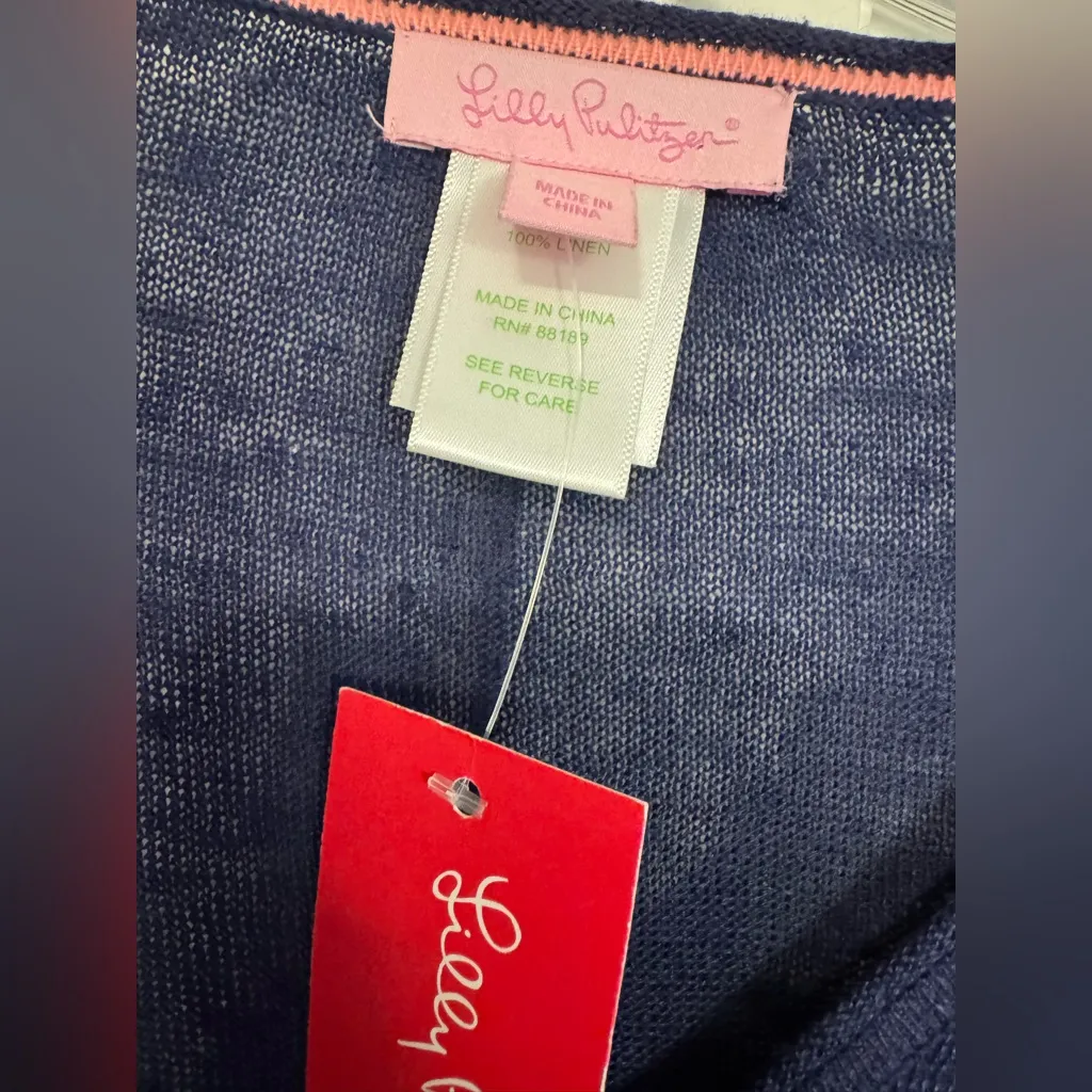 Lilly Pulitzer Women’s Leisel Lightweight Linen Pullover Sweater Top S NWT - Image 4