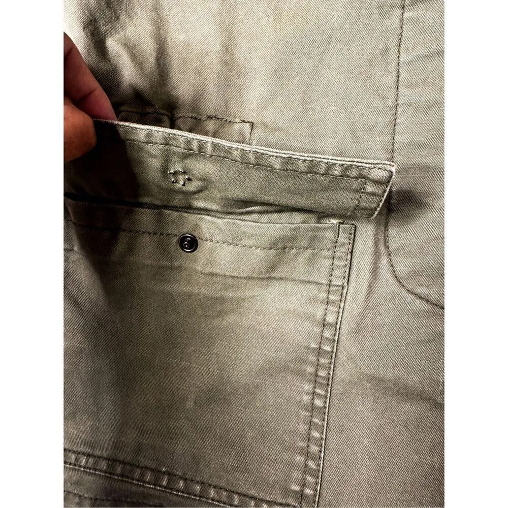 Fate Women's Sleeveless Cinch Waist Utility Vest Jacket Olive Green Size Small - Image 4