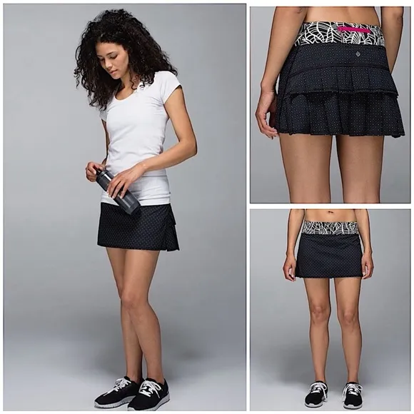 Lululemon athletica run pacesetter Black Tiered Mini Skirt - Image 2