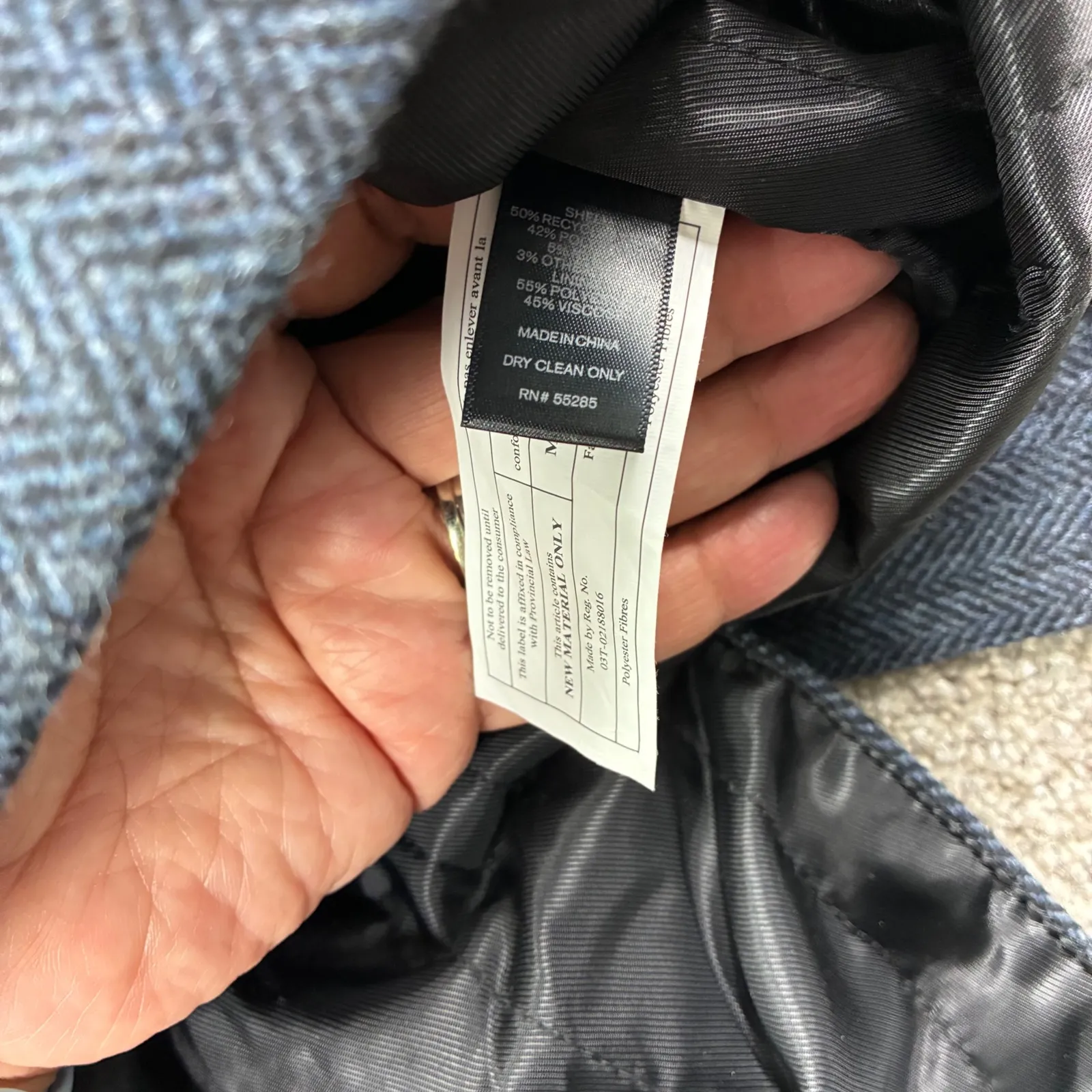 NWT EXPRESS‎ Womens SP Double Breasted Herringbone Peacoat Blazer Style Jacket - Image 8