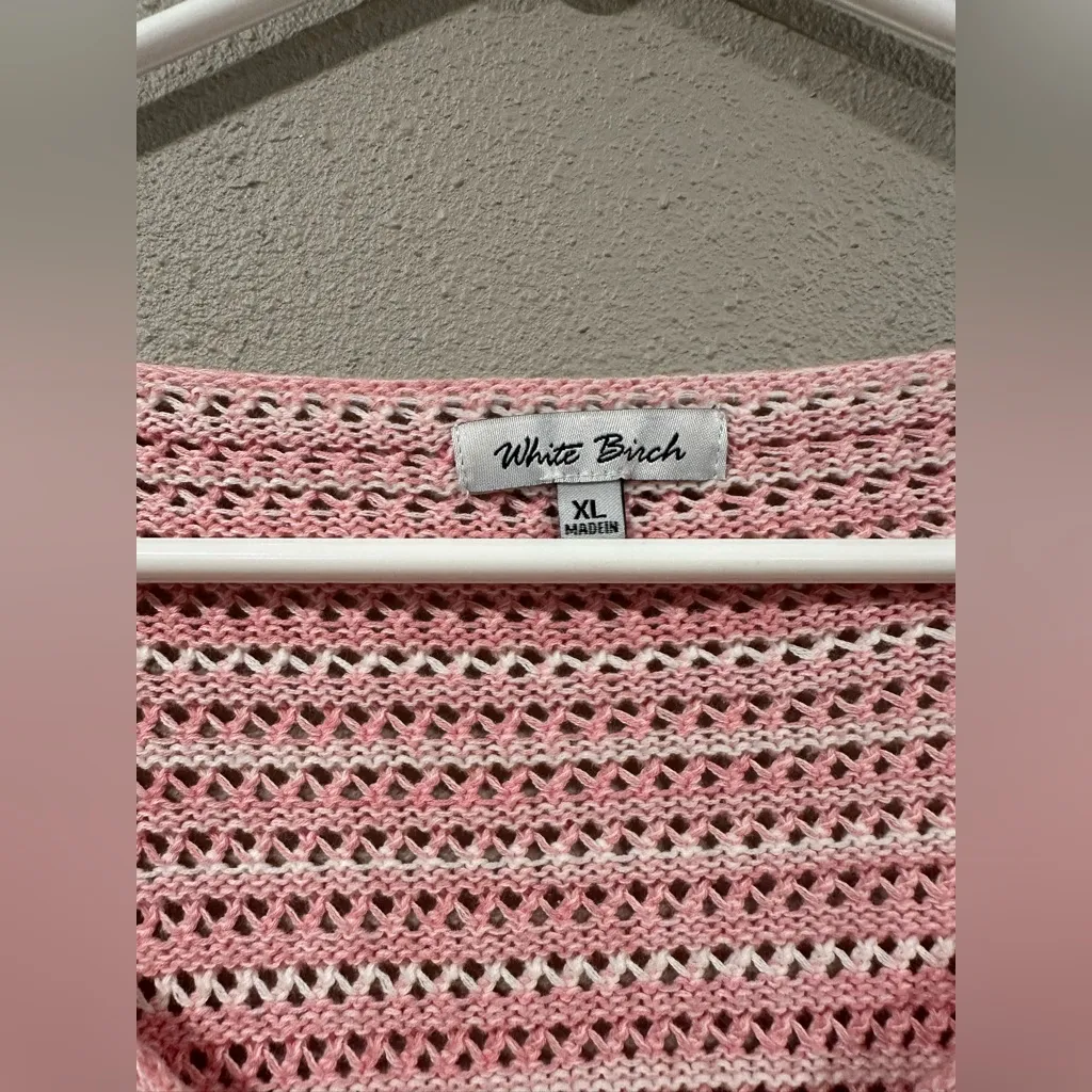 White Birch Pink Striped Women's Sweater - Image 3