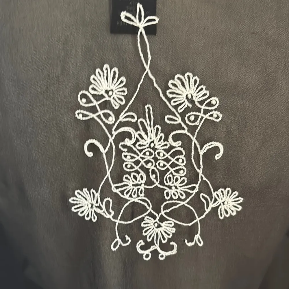 Lane Bryant Black Embellished Mandarin Collar Blouse - Image 5