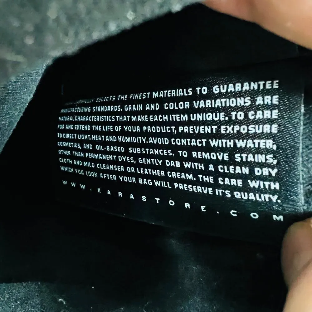 KARA New York cream white pebbled leather Tri Way crossbody bag purse - Image 12