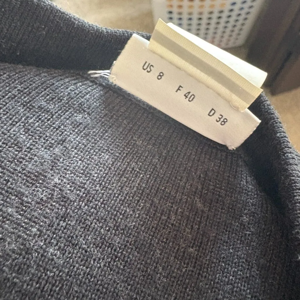 Akris Punto Wool Dress Cape Womens Designer Black Long Sleeve Size 8 - Image 8