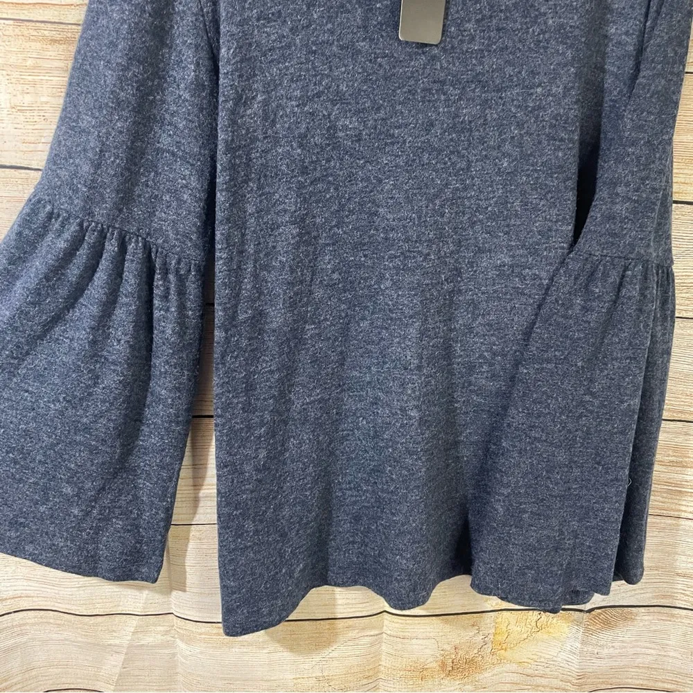 blue bell sleeves brushed fleece top relaxed fit women’s Size 1X - Image 4