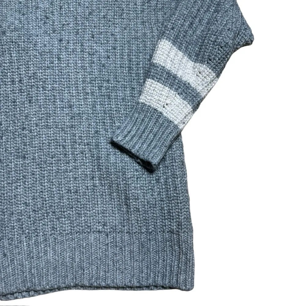 Treasure & Bond Grey Striped Oversized V-Neck Sweater | U.S. Woman’s Small - Image 7