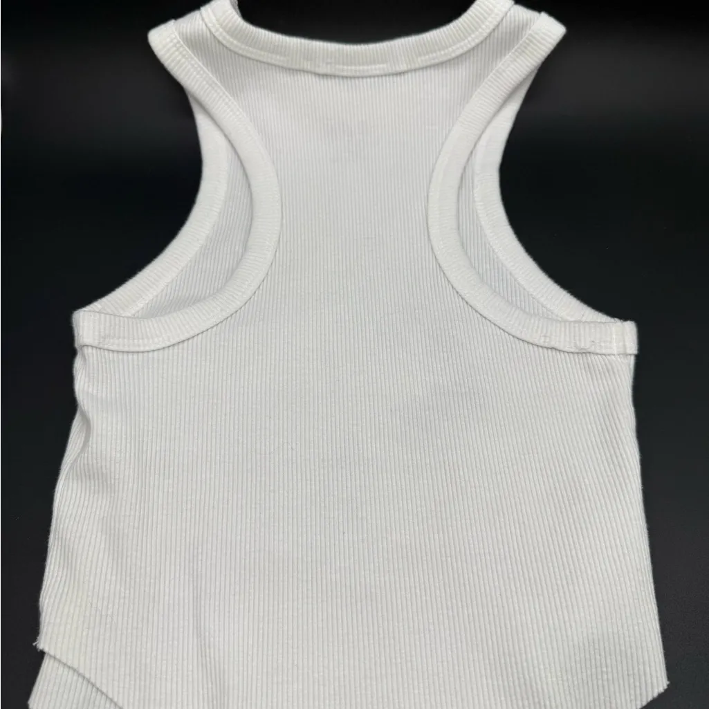 Size XS Wild Fable White Ribbed Tight Snug Fitting Racerback Tank Top EUC - Image 6