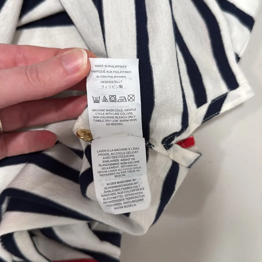 J. Crew White and Blue Striped Long Sleeve T-Shirt Size Small EUC - Image 11